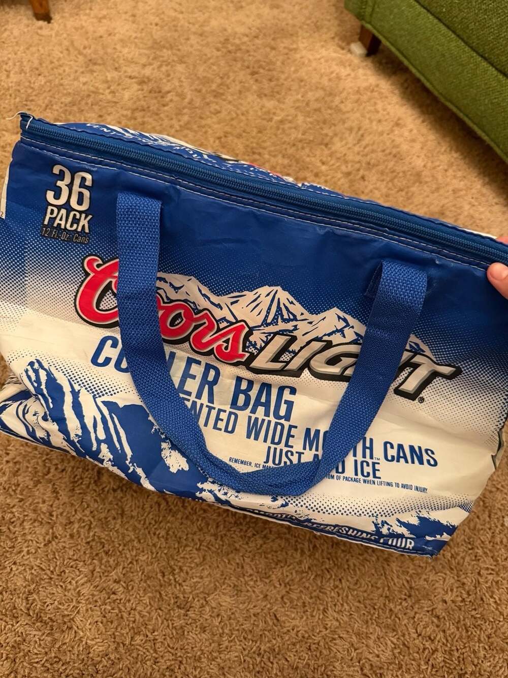 Coors Light 36 Pack Insulated Soft-Sided Cooler Bag with Vented Wide